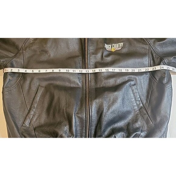 Vintage Burks Bay Leather Bomber Jacket Mens Large Black Member's Edition - Picture 7 of 10